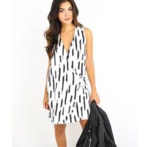 Black & White Wrap Dress